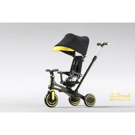   BumbleBee 3in1 Tricikli – Sárga–fekete, tolókarral, napellenzővel