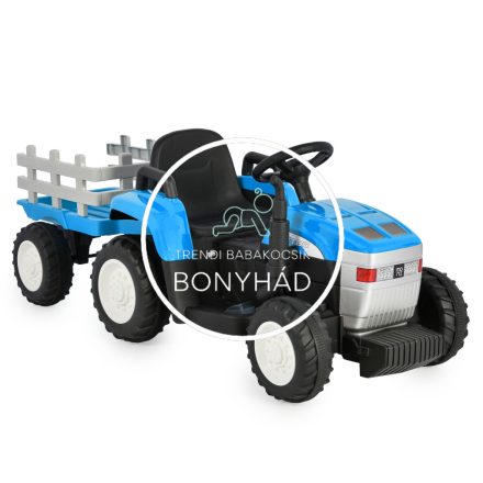 Elektromos traktor utánfutóval - kék
