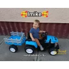 Elektromos traktor utánfutóval - kék