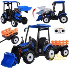 XXL elektromos traktor utánfutóval - Kék - 24V - 2×200W