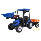 XXL elektromos traktor utánfutóval - Kék - 24V - 2×200W