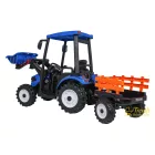 XXL elektromos traktor utánfutóval - Kék - 24V - 2×200W