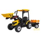 XXL elektromos traktor utánfutóval - Sárga - 24V - 2×200W