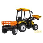 XXL elektromos traktor utánfutóval - Sárga - 24V - 2×200W