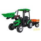 XXL elektromos traktor utánfutóval - Zöld - 24V - 2×200W