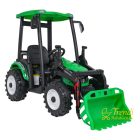 XXL elektromos traktor utánfutóval - Zöld - 24V - 2×200W