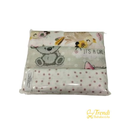 Textil pelenka - 3 db - Lányos