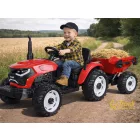 XXL 24V elektromos traktor utánfutóval - piros