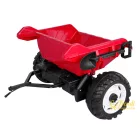 XXL 24V elektromos traktor utánfutóval - piros