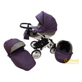   Gallardo Firkon ECO - 3in1 multifunkciós babakocsi - 45 (Lila - Szürke ECO Bőr)