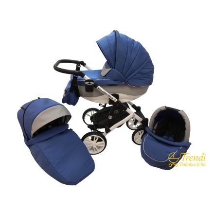 Gallardo Firkon ECO - 3in1 multifunkciós babakocsi - 46 (Kék - Szürke ECO Bőr)