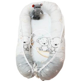 Holdon ülő Macik - Szürke - Babafészek