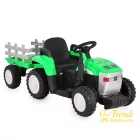 Elektromos traktor utánfutóval - zöld