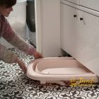 Tega Baby Dove Grey összecsukható kád lefolyódugóval és hőmérővel