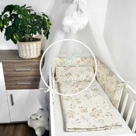   Bébi állatok - Bézs - 3 részes babaágynemű szett - Bébi méret