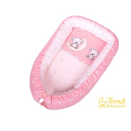 Babafészek - Maci és hold - kis macikkal - Rózsaszín