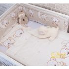 3 részes babaágynemű szett - Maci és hold - Bézs