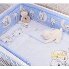  3 részes babaágynemű szett - Maci és hold - Kék