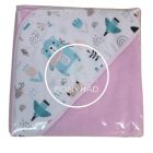 Kapucnis fürdőlepedő - Rózsaszín - Színes állat mintás