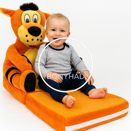 Bébi Plüss Fotel Kihajtható Tigris – aranyos gyerek fotel