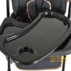 Lindo - Multifunkciós Etetőszék - Ajándék kiegészítőkkel (előke, kanál, villa) - Fekete