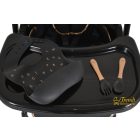 Lindo - Multifunkciós Etetőszék - Ajándék kiegészítőkkel (előke, kanál, villa) - Fekete