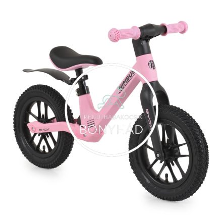 Futóbicikli - 12" - Világitó és pumpálható kerekekkel - Pink