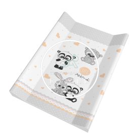   Pelenkázó lap - Puha - 70 x 50 cm - Cuki állatok - Szürke  