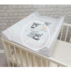 Pelenkázó lap - Puha - 70 x 50 cm - Cuki állatok - Szürke  