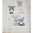 Pelenkázó lap - Puha - 70 x 50 cm - Cuki állatok - Szürke  