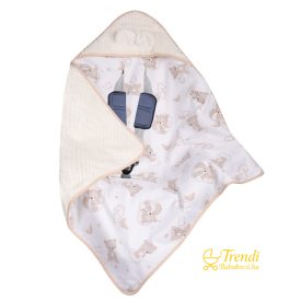   Babatakaró hordozóba - Ecrü minky - Plüssmackó a felhön 