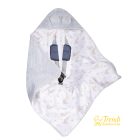 Babatakaró hordozóba - Szürke minky - Cuki libák