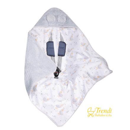 Babatakaró hordozóba - Szürke minky - Cuki libák