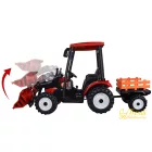 XXL elektromos traktor utánfutóval - Piros - 24V - 2×200W
